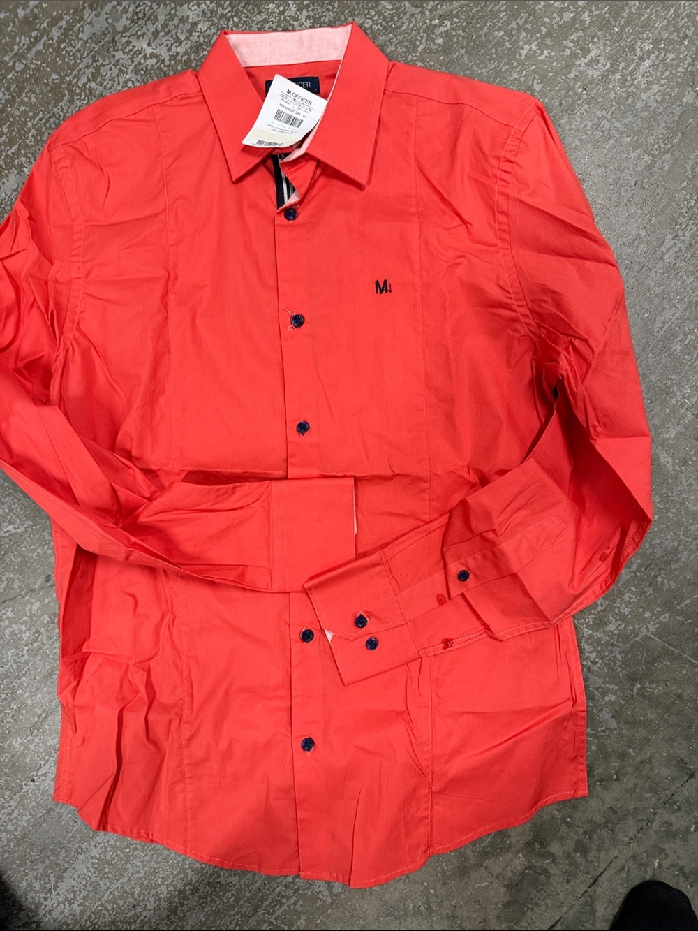 Men's Lightweight Coral Red Button-Up Shirt Jacket